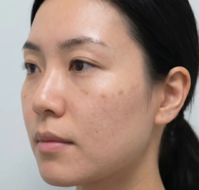 After — TWIST microneedling — cheek before and after 3 sessions